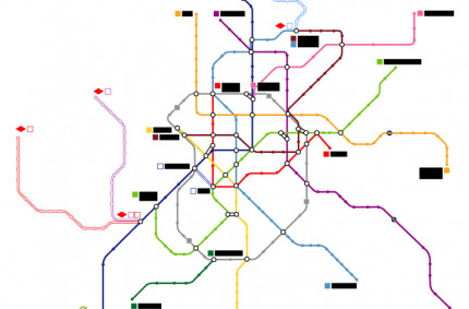 Plano Metro Madrid sin estaciones.